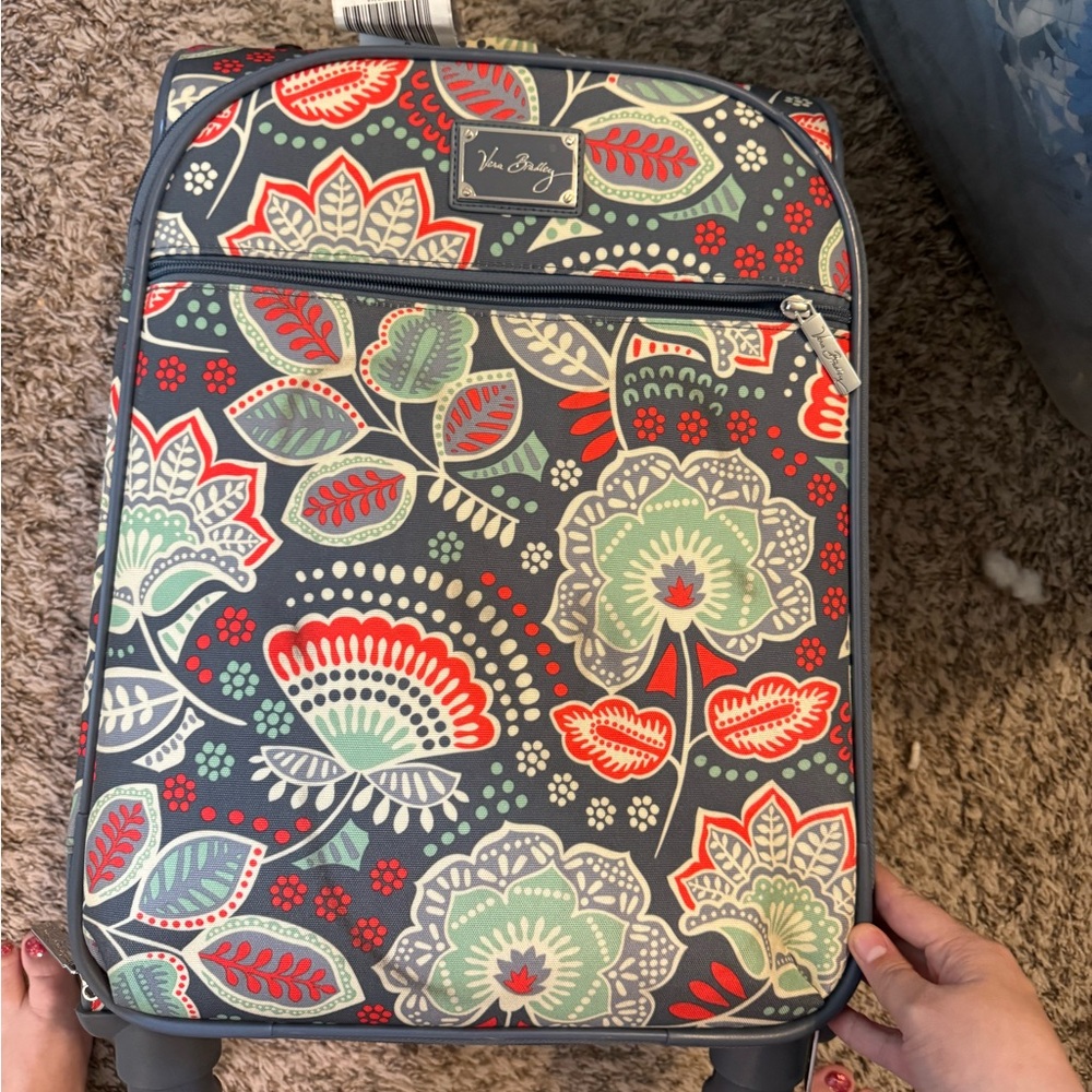 Vera Bradley Gray Floral Suitcase